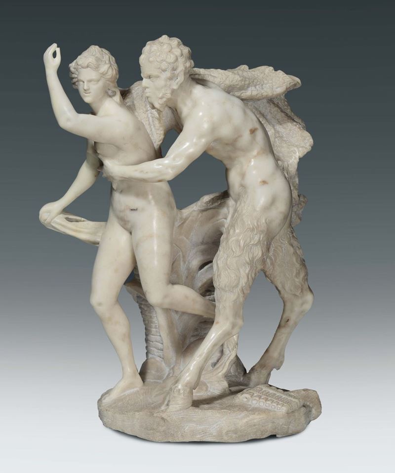 A marble Pan e Siringa group, Francesco Bertos (1678 - 1741)  - Auction Sculpture and Works of Art - Cambi Casa d'Aste