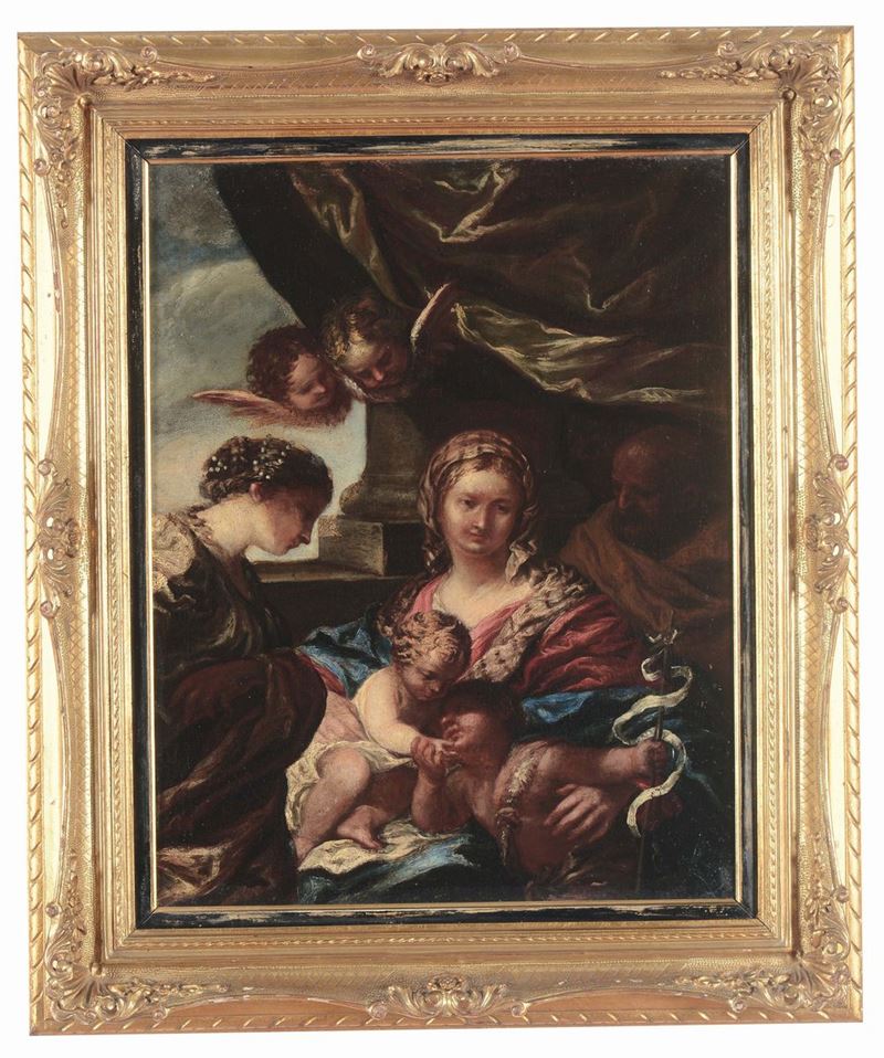 Scuola del XVIII secolo Sacra Famiglia con San Giovannino  - Auction Old Masters Paintings - Cambi Casa d'Aste