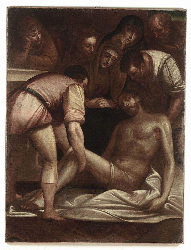Luca Cambiaso (Moneglia 1527 - Madrid El Escorial 1585) Deposizione  - Asta Dipinti Antichi - Cambi Casa d'Aste