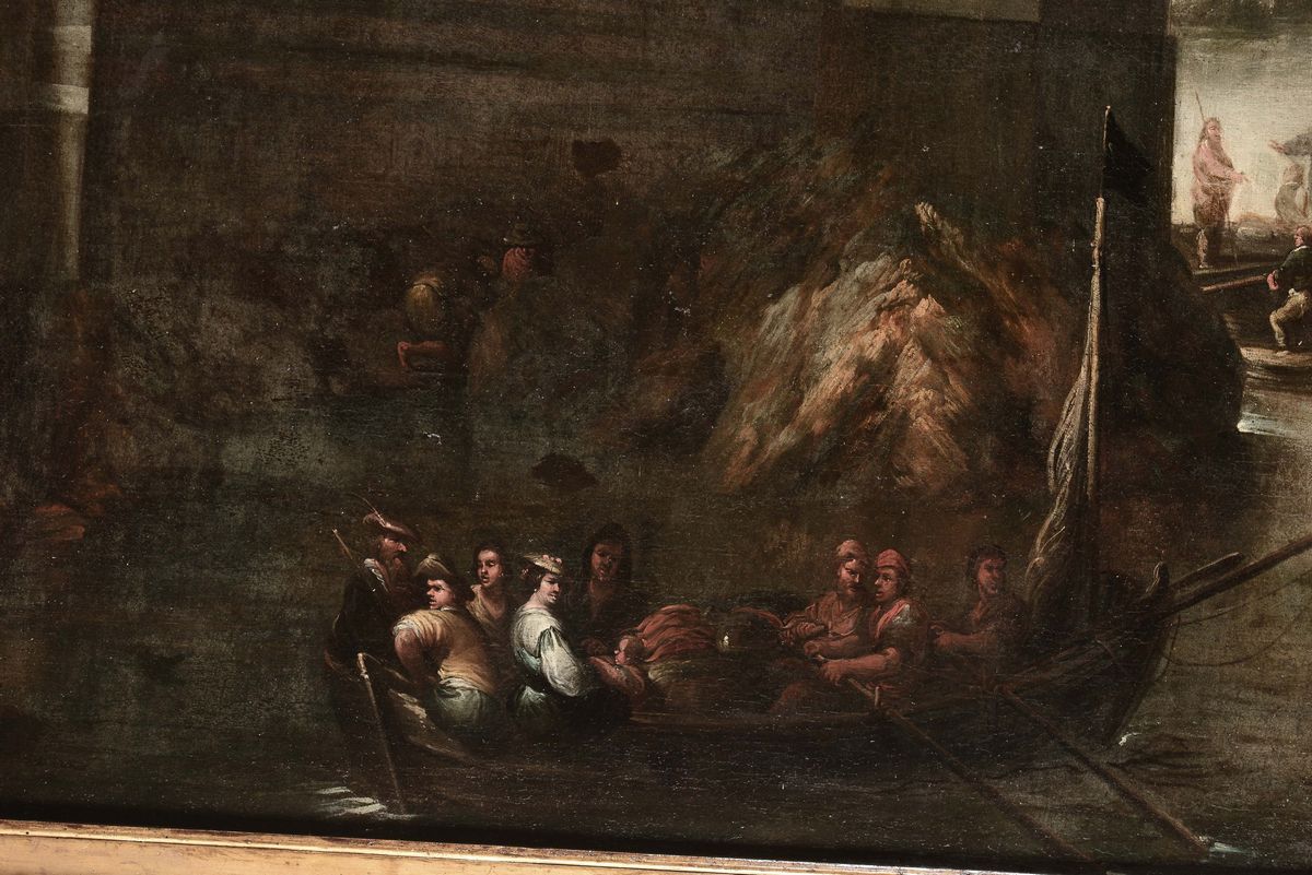 De Wael Cornelio (1592-1667), Attribuito Aveduta Marina con Architetture