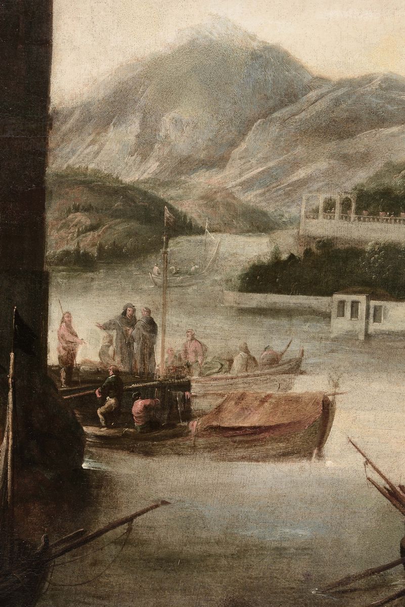 De Wael Cornelio (1592-1667), Attribuito Aveduta Marina con Architetture