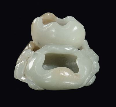 Sciacquapennelli in Giada Bianca, Cina, Dinastia Qing, Epoca Qianlong (1736-1796)