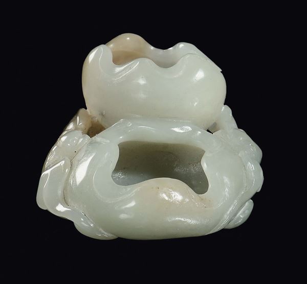 A white jade brush bowl, China, Qing Dynasty, Qianlong period (1736-1796)