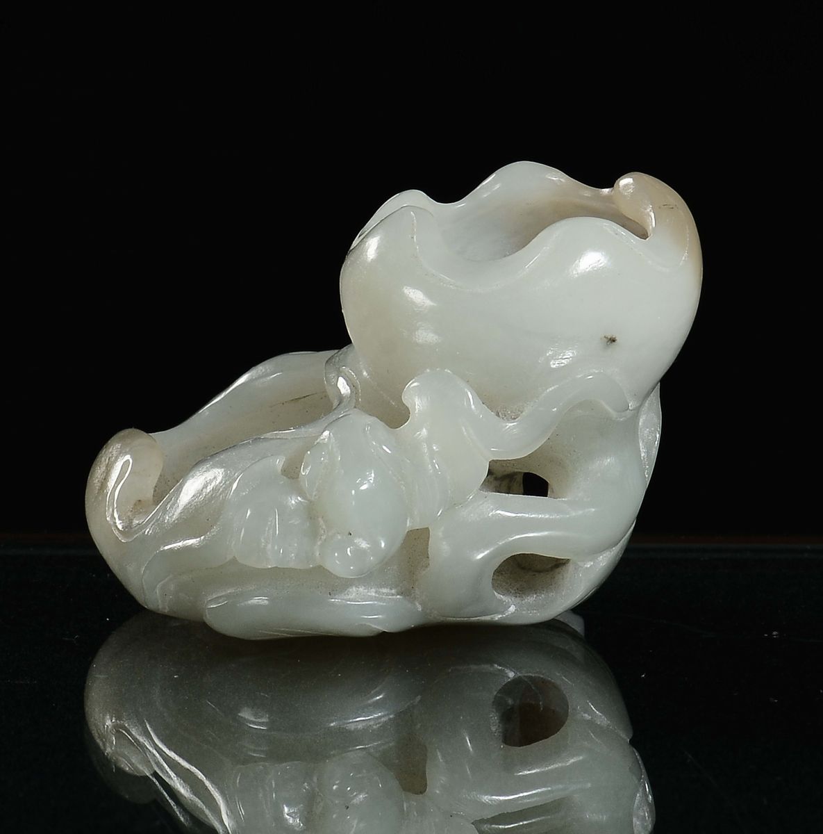 Sciacquapennelli in Giada Bianca, Cina, Dinastia Qing, Epoca Qianlong (1736-1796)