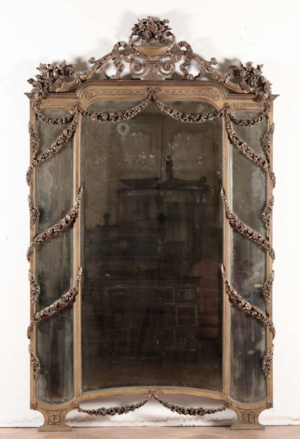 Grande specchiera intagliata, prima metà XX secolo