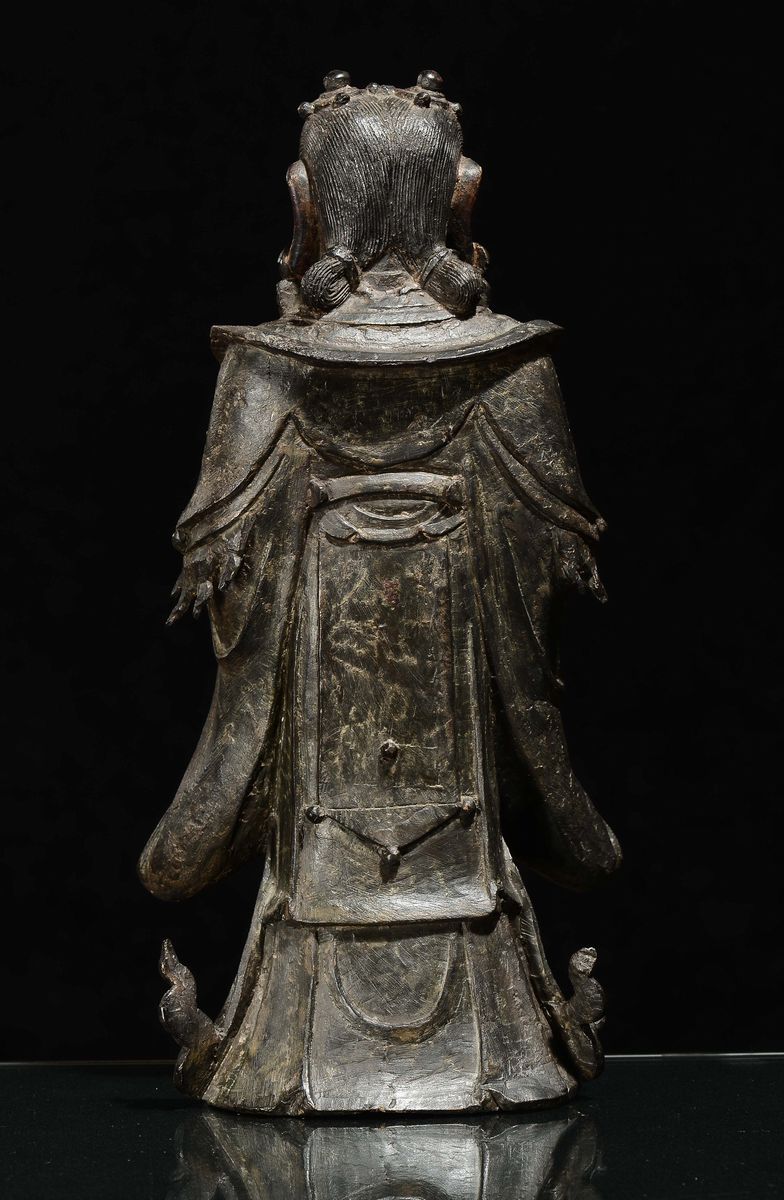 Grande Scultura di Guanyin in Bronzo, Cina, Dinastia Ming, XVII Secolo