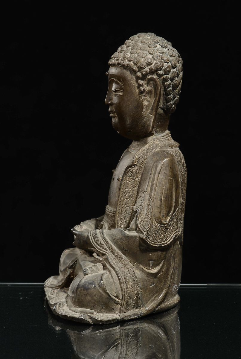Sakyamuni in Bronzo con Svastica, Cina, Dinastia Ming, XVII Secolo