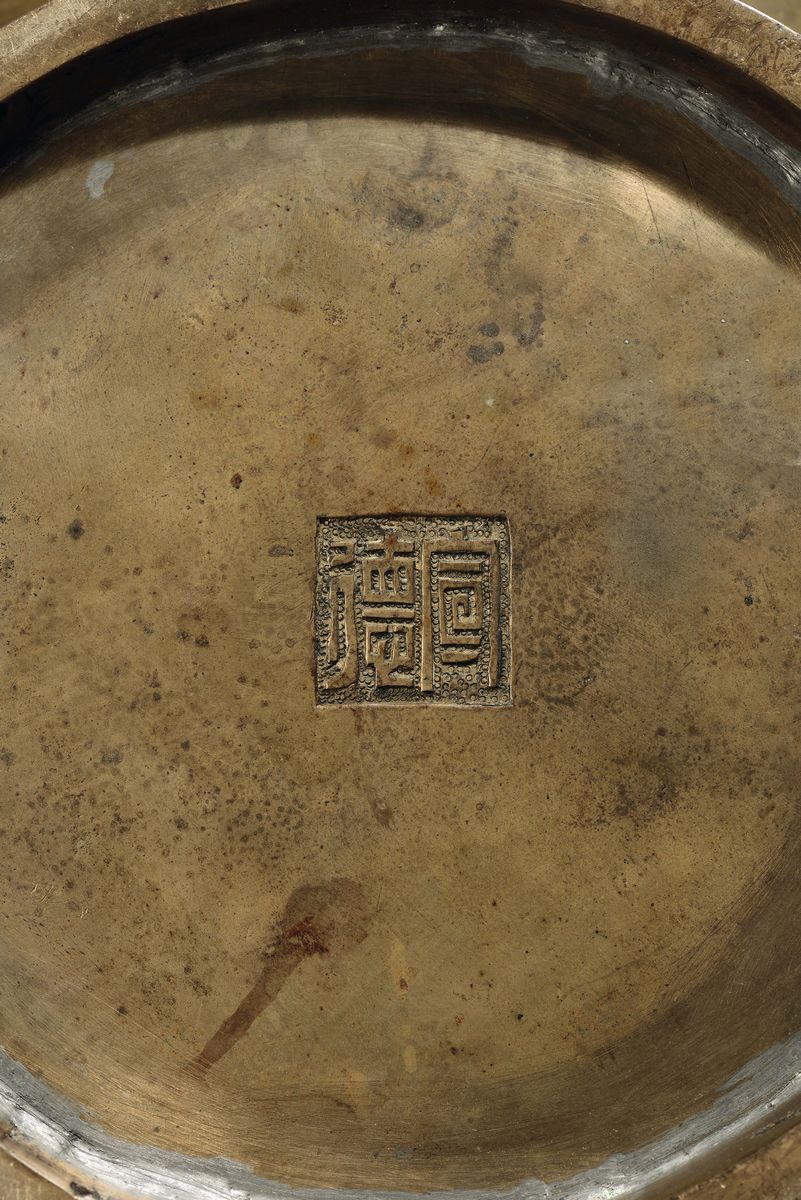 Grande Vaso in Bronzo con Applicazioni di Dragoni in Rilievo, Cina, Dinastia Qing, Epoca Kangxi (...