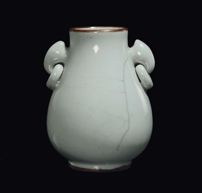 Vaso a Doppia Ansa in Porcellana Claire De Lune, Cina, XX Secolo