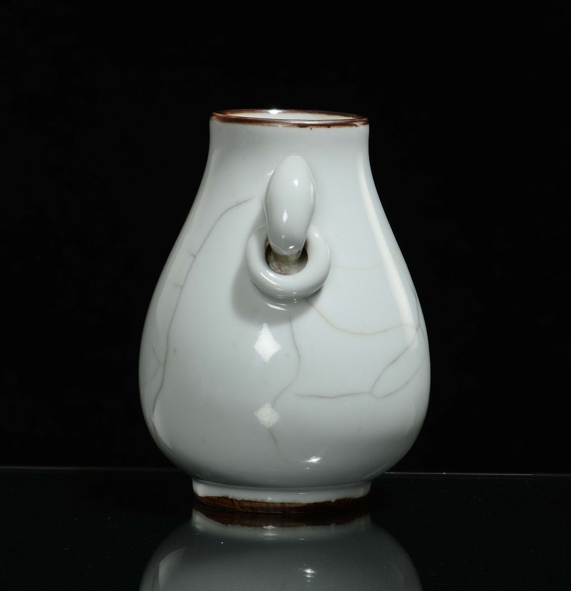 Vaso a Doppia Ansa in Porcellana Claire De Lune, Cina, XX Secolo