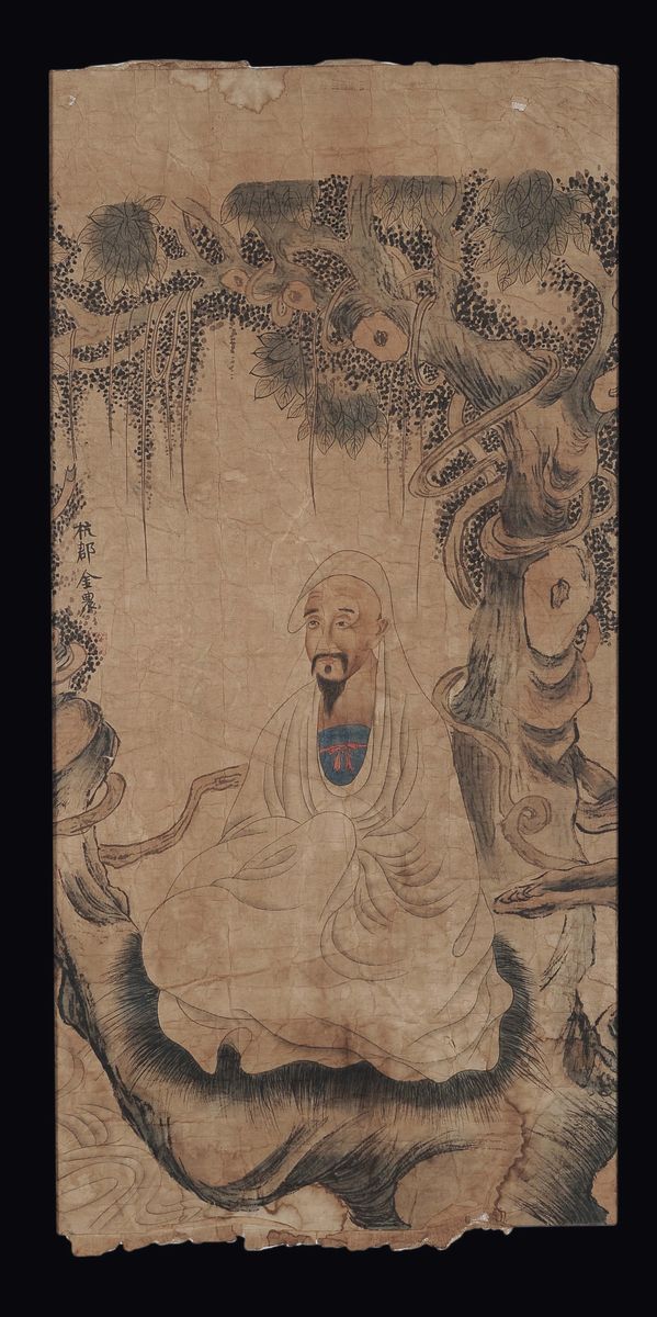 Quattro Pannelli con Raffigurazioni di Saggi e Scene di Vita Orientale, Cina, Dinastia Qing, Iniz...