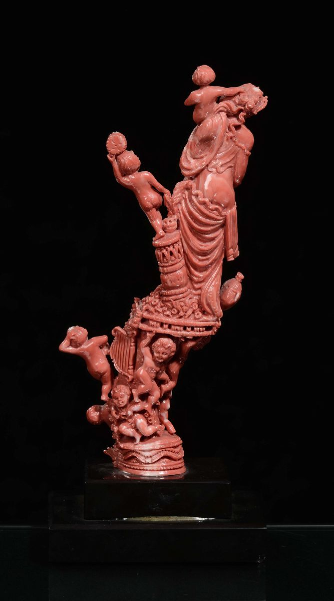Venere con Bambini in Corallo, Cina, Dinastia Qing, Inizio XX Secolo