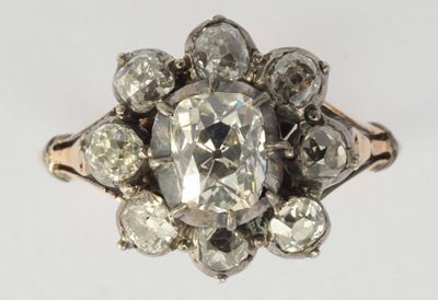 Anello con Diamanti di Vecchio Taglio e Rose D’olanda. XIX Secolo, Seconda Metà