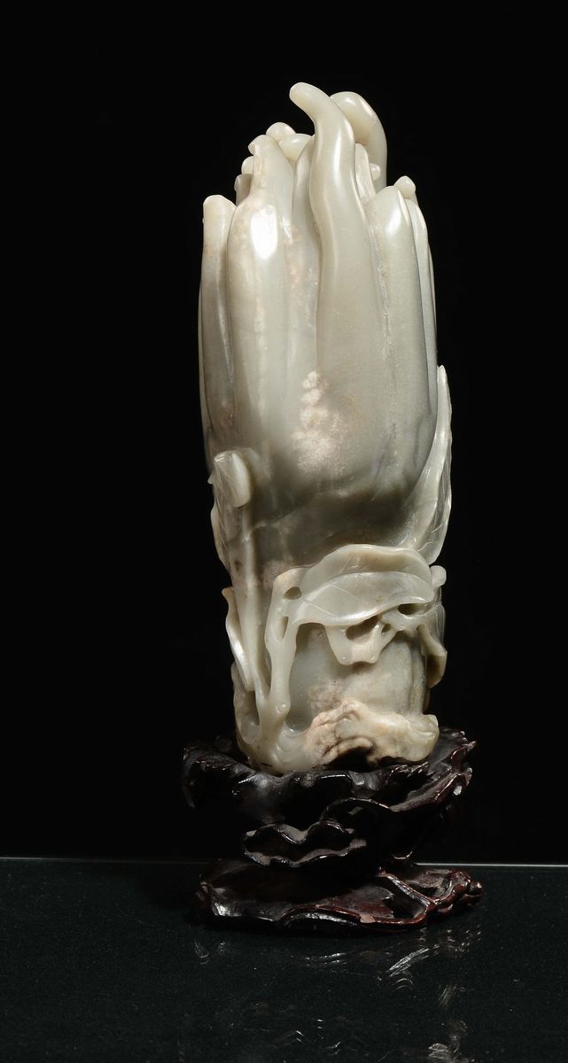 Mano di Buddha in Giada Celadon, Cina, Dinastia Ming, Fine XVII Secolo