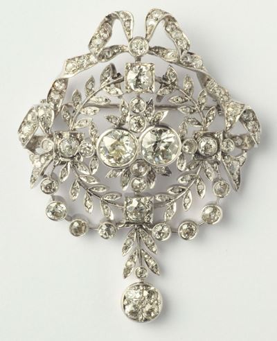 Spilla con Diamanti di Vecchio Taglio