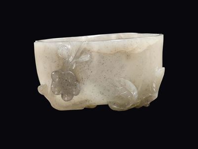 Coppetta da Libagione a Guisa di Fiore in Giada Bianca, Cina, Dinastia Qing, Epoca Qianlong (1736...