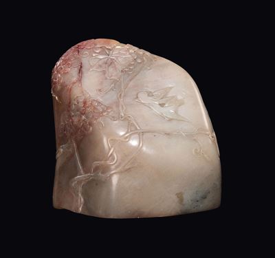 Sigillo in Pietra Saponaria Incisa con Decoro Naturalistico, Cina, Dinastia Qing, XIX Secolo