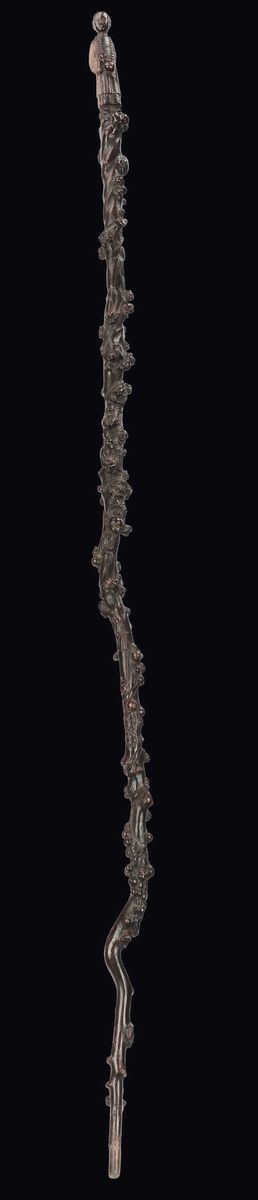Bastone in Legno Scolpito, Cina, Dinastia Qing, XIX Secolo