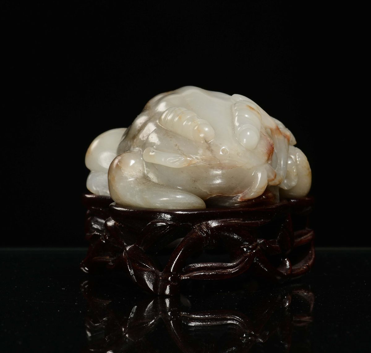 Rana in Giada Celadon e Russet, Cina, Dinastia Qing, Epoca Qianlong (1736-1796)
