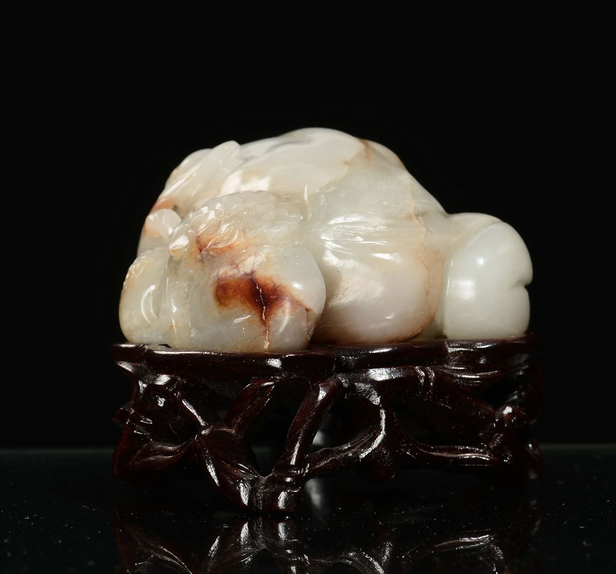 Rana in Giada Celadon e Russet, Cina, Dinastia Qing, Epoca Qianlong (1736-1796)