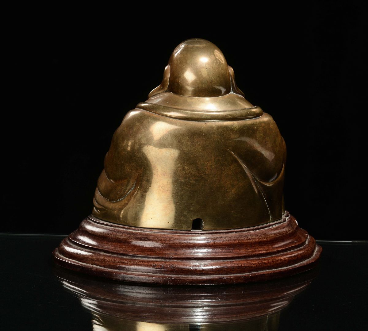 Budai Seduto in Bronzo Dorato, Cina, Dinastia Qing, XIX Secolo