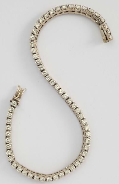 Braccialetto Tipo Tennis con 60 Diamanti per Ct 4,00 Circa