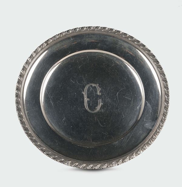 Piatto circolare in argento, Tiffany, USA 1915