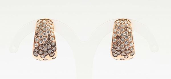 A pair of diamonds earrings. By Brarda
