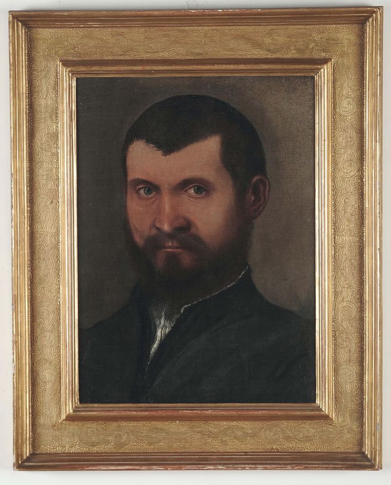 Giovanni Battista Moroni (1525-1578), bottega di Ritratto di giovane con barba  - Asta Dipinti Antichi - Cambi Casa d'Aste
