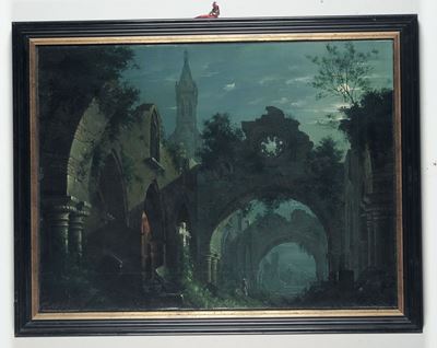 Antonio Basoli (castel Guelfo 1774 - Bologna 1843)notturno con Architetture, 1810