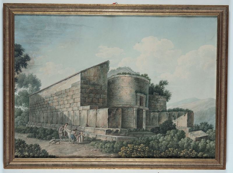 F. Kaisermann Veduta di cimitero  - Asta Antiquariato e Dipinti Antichi - I - Cambi Casa d'Aste