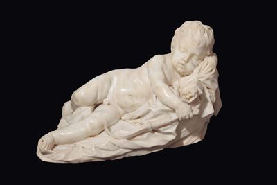 Scultore Barocco Romano Prossimo a François Duquesnoy (1597-1643)cupido Dormiente