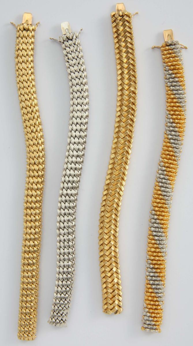 A lot of four gold bracelets  - Auction Fine Jewels - I - Cambi Casa d'Aste