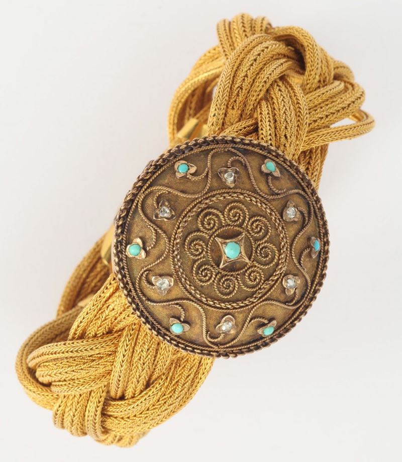 A gold bracelet with a portrait miniature  - Auction Fine Jewels - I - Cambi Casa d'Aste