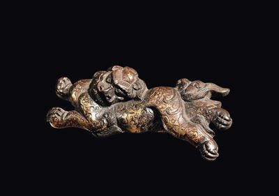Piccolo Cane di Pho in Bronzo, Tibet, XVII Secolo