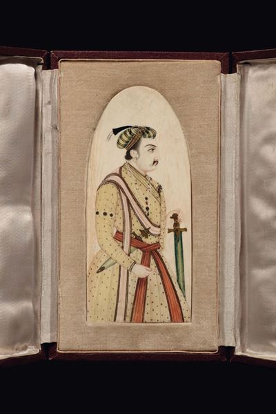 Placca in Avorio con Profilo Indiano, India, XIX Secolo