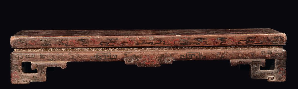 Tavolino da Tè in Legno Huangali Laccato, Cina, XVIII Secolo