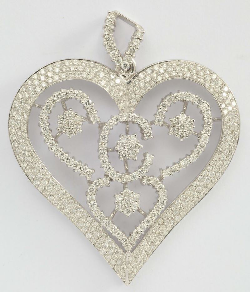 A diamond and gold pendant  - Auction Fine Jewels - I - Cambi Casa d'Aste