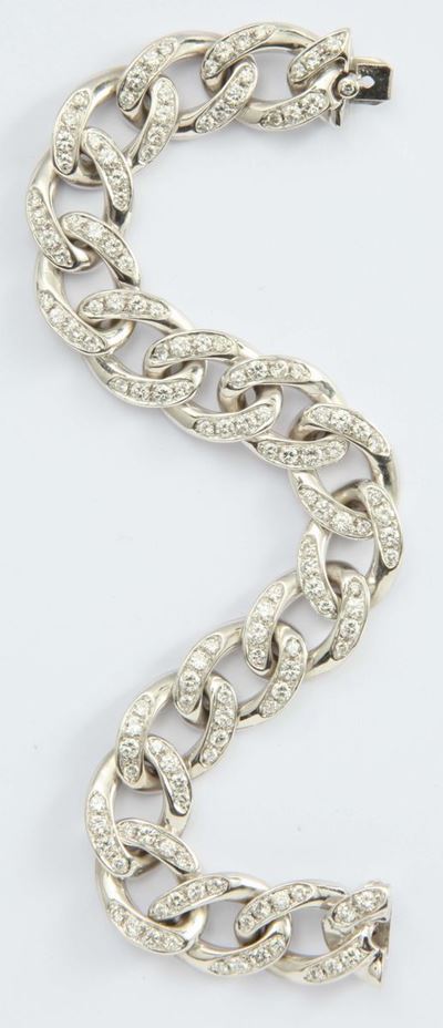 Bracciale a Maglia Gourmette con Diamanti