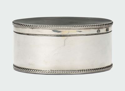 Scatola Ovale in Argento con Coperchio, Argentiere Goldsmiths & Silversmith Company, Londra 1953