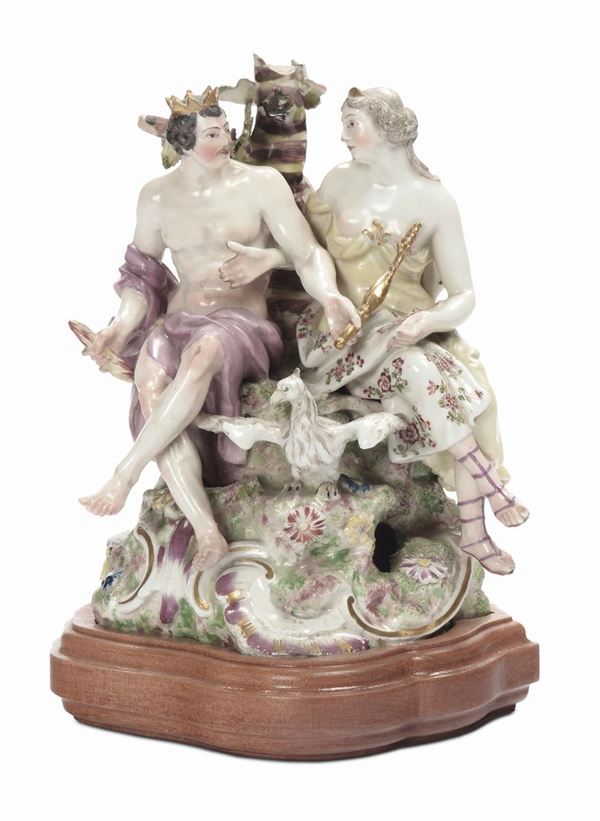 Gruppo di figure in porcellana dipinta, Meissen XVIII secolo
