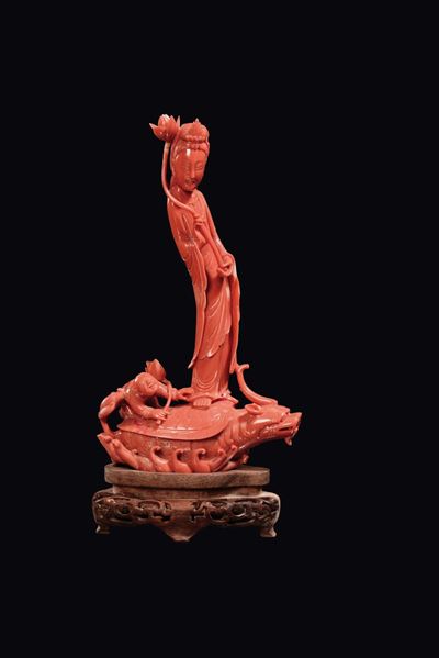 Guanyin con Bambino su Tartaruga, Cina, Dinastia Qing, Fine XIX Secolo