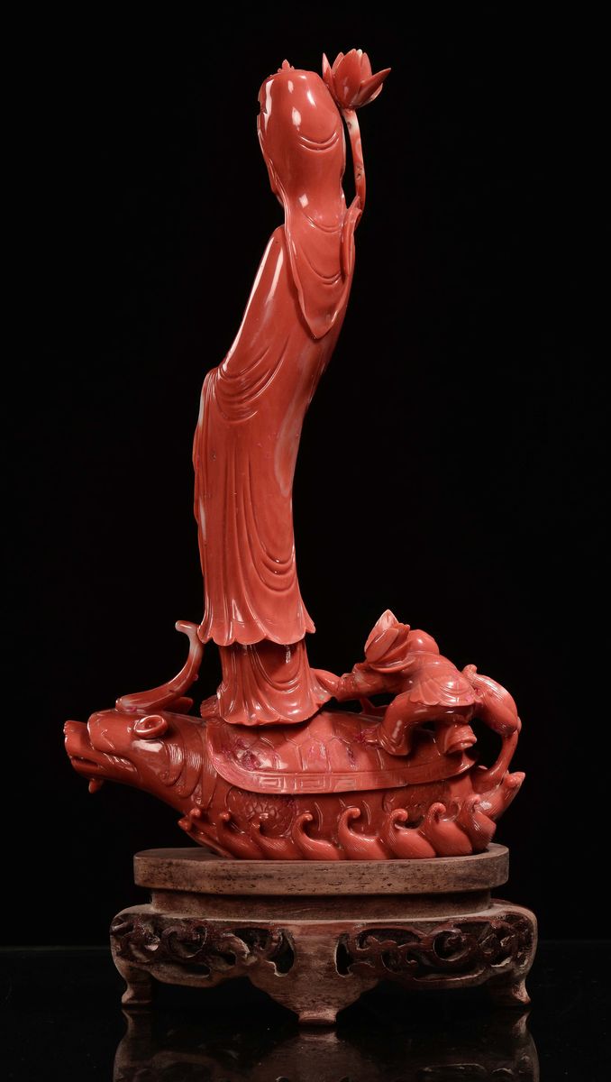 Guanyin con Bambino su Tartaruga, Cina, Dinastia Qing, Fine XIX Secolo