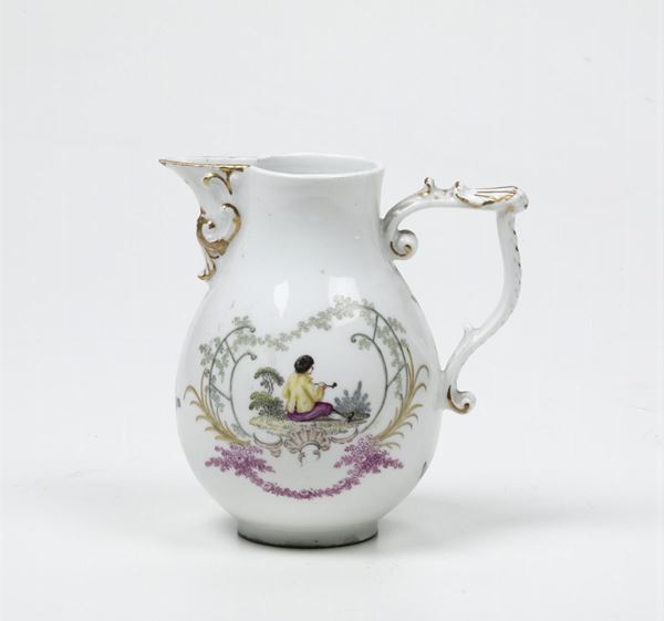 Caffettiera in porcellana policroma, Meissen XIX secolo