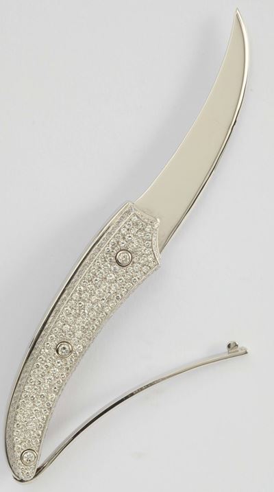 Coltellino da Tasca con Diamanti per Ct 14,00 Circa
