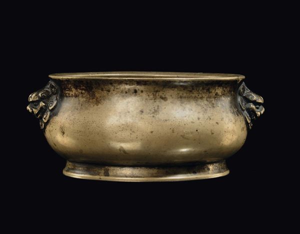 Incensiere in bronzo dorato, Cina, Dinastia Ming, XVII secolo