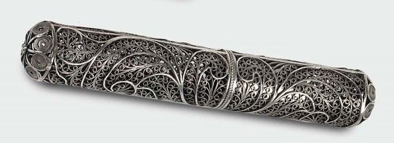 A silver filigree needle case, Liguria 19th century  - Auction Silver an a Filigrana Collection - II - Cambi Casa d'Aste