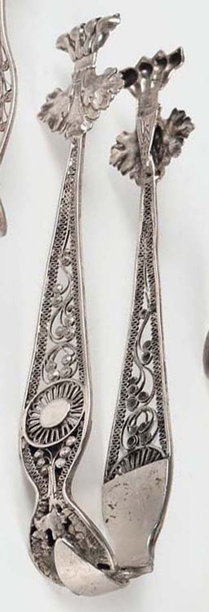 A silver filigree sugar pliers, Norway 19th century  - Auction Silver an a Filigrana Collection - II - Cambi Casa d'Aste
