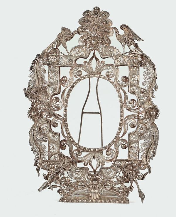 A silver filigree frame, Venice 18th century