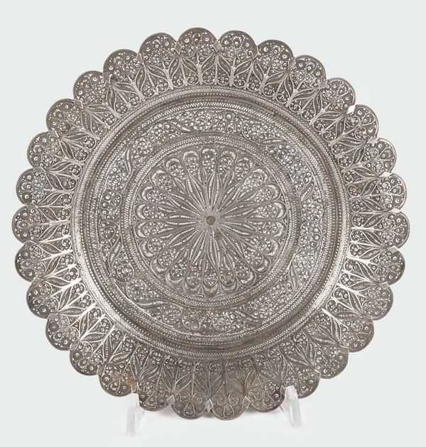 A filigree dish, the Middle East (Persia) 19th century
